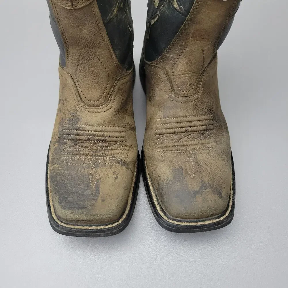 Ariat Kids Roughneck XT VentTEK Workhog Western Leather Boots Sz 4.5